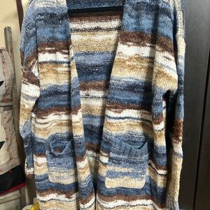 Nostalgia Blue and Brown Striped Knit